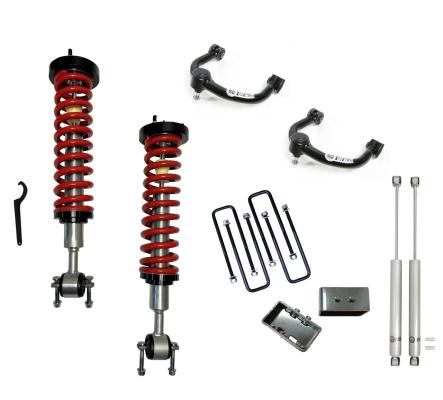 1-4 Inch Adjustable Coilovers/3 Inch Rear Blocks w/ U Bolts/Shocks and Front Upper Control Arms Freedom Off-Road