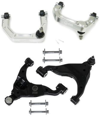 Billet Front Upper Control Arms and OEM Replacement Lower Control Arms for 2-4 Inch Lift 05-15 Toyota Tacoma Freedom Off-Road