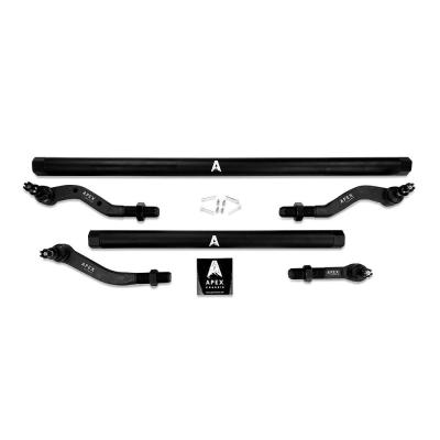 Apex Chassis Heavy Duty Tie Rod &amp; Drag Link Assembly in Black Anodized Aluminum Fits: 07-18 Jeep Wrangler JK JKU Rubicon Sahara Sport  Note this NO-FLIP kit is Fits: vehicles with a lift of 3.5 inches or less