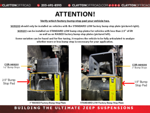 Jeep Wrangler 3 Inch Rear Bump Stops 2018+ JL Clayton Off Road