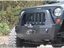 Jeep JK Shorty Front Bumper For 07-18 Wrangler JK Complete With Winch Plate Rigid Series Rock Slide Engineering